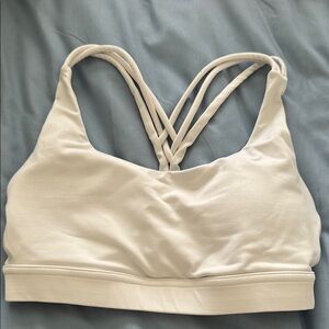P'tula Cream Strappy Sports Bra